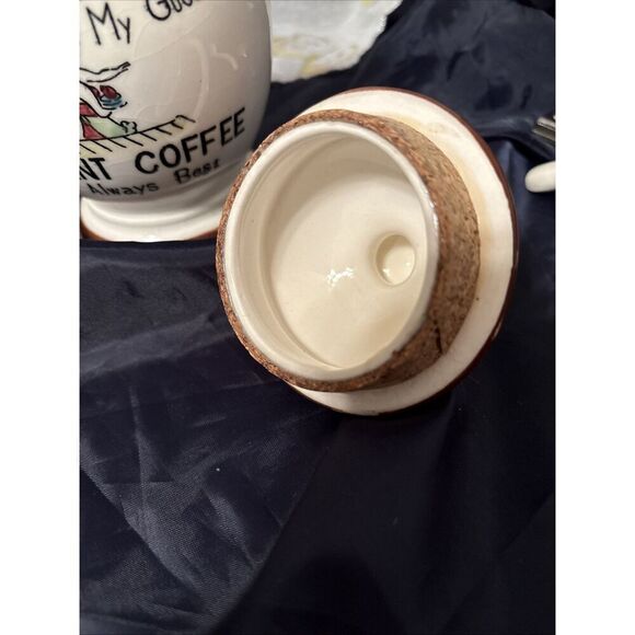 Vintage Ceramic Coffee Jar From Japan 6” Tall - Picture 4 of 8